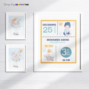 3 Tableaux personnalisés pour garçon